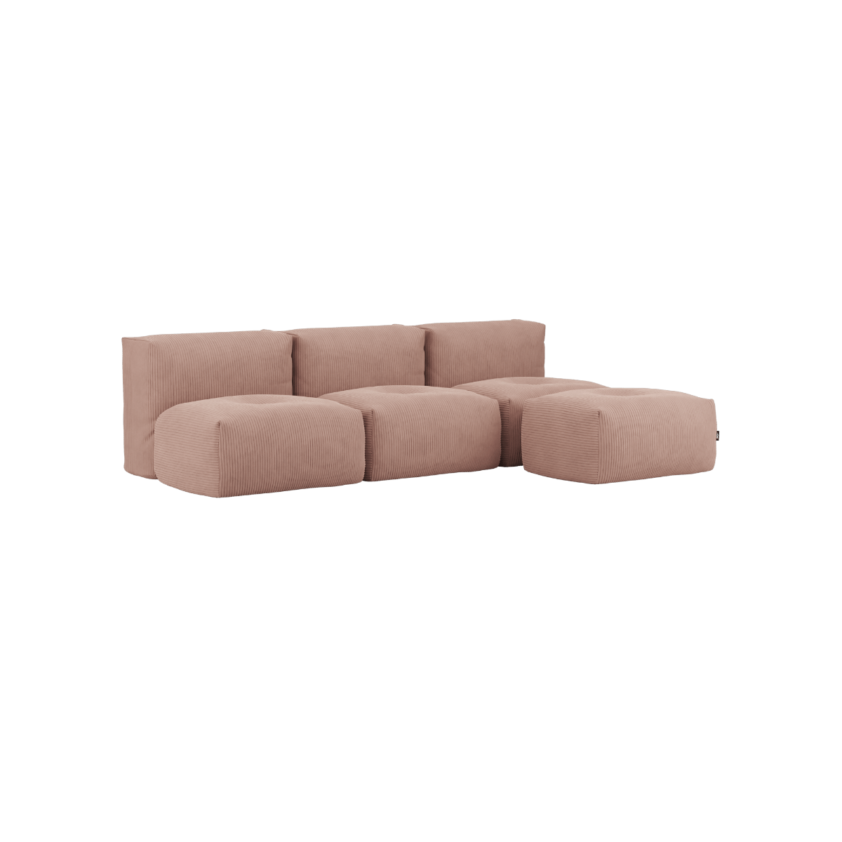 variant_8900646% | Soft Sofa Indoor - 3 Seater Open - Corduroy Rose Med puf | SACKit