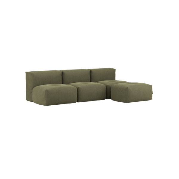 variant_8900647% | Soft Sofa Indoor - 3 Seater Open - Corduroy Olive Med puf | SACKit