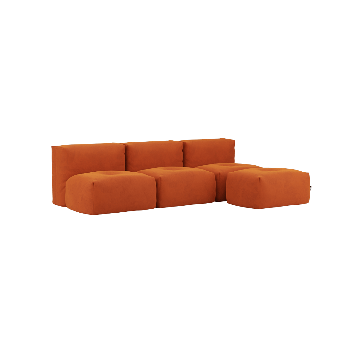 variant_8900648% | Soft Sofa Indoor - 3 Seater Open - Orange Jaquard Med puf | SACKit