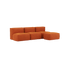  | Soft Sofa Indoor - 3 Seater Open - Orange Jaquard Med puf | SACKit