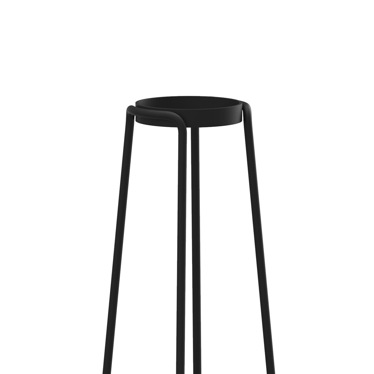 Sort pulverlakeret rustfrit stål Patio Accessory Stand med hvid Light 155 lampe og hampreb håndtag.