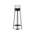Sort pulverlakeret rustfrit stål Patio Accessory Stand med SACKit Bio Lamp i varmebestandigt glas