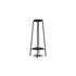 Sort pulverlakeret Patio Accessory Stand Ø14 med SACKit Bio Lamp i rustfrit stål og varmebestandigt glas.