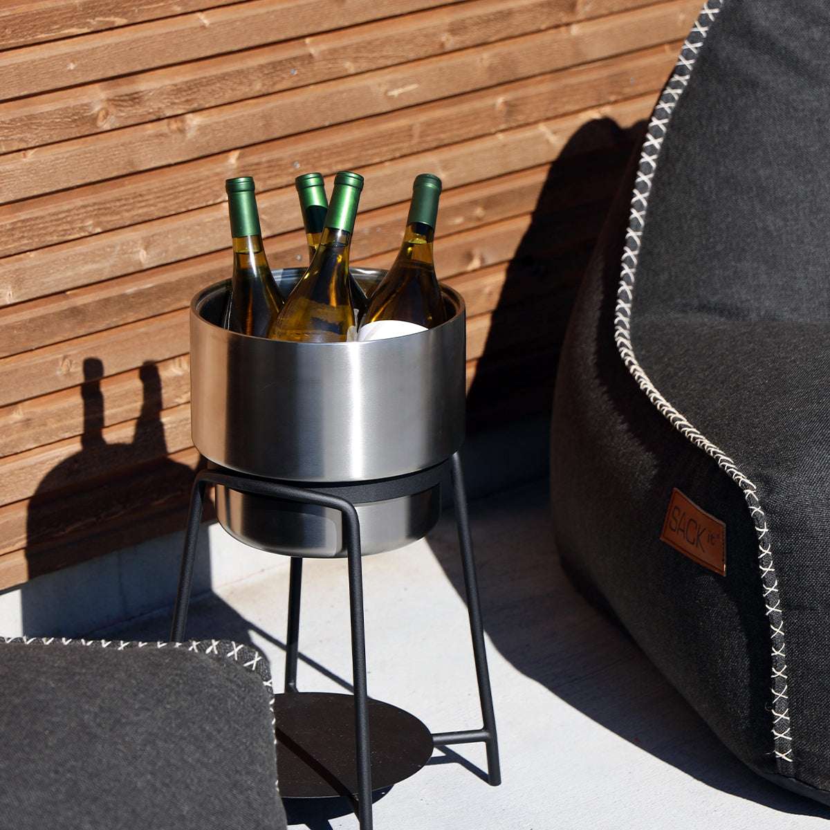 Patio Accessory Stand Ø22 + Wine Bucket w/ Accessories | Patio Accessory Stand Ø22 + Wine Bucket w/ Accessories - | SACKit