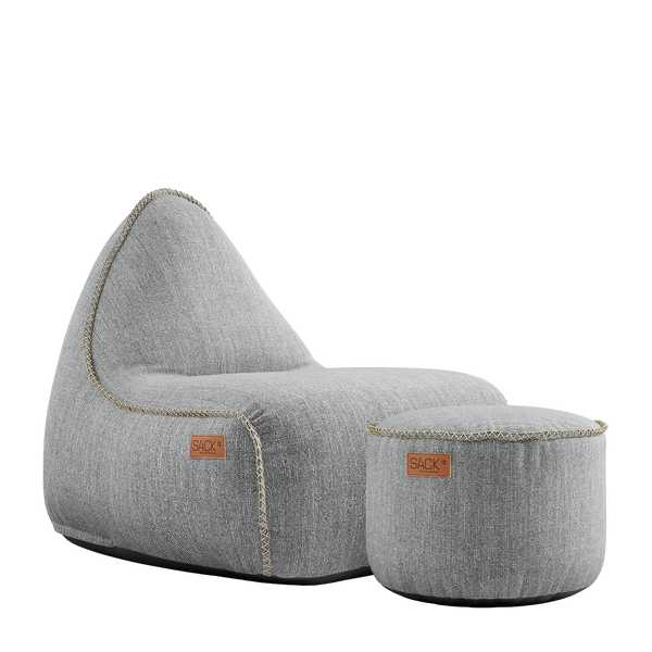 Cobana Lounge Chair & Pouf - Sand Melange (Linen stitches)
