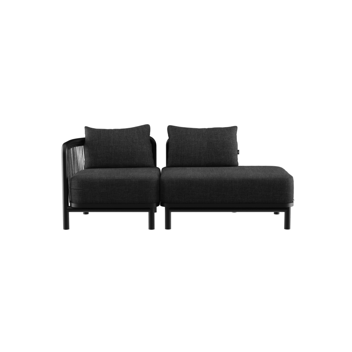  | Kirra Lounge Sofa - 2 pers. m. open end - Kirra Noir Venstre | SACKit