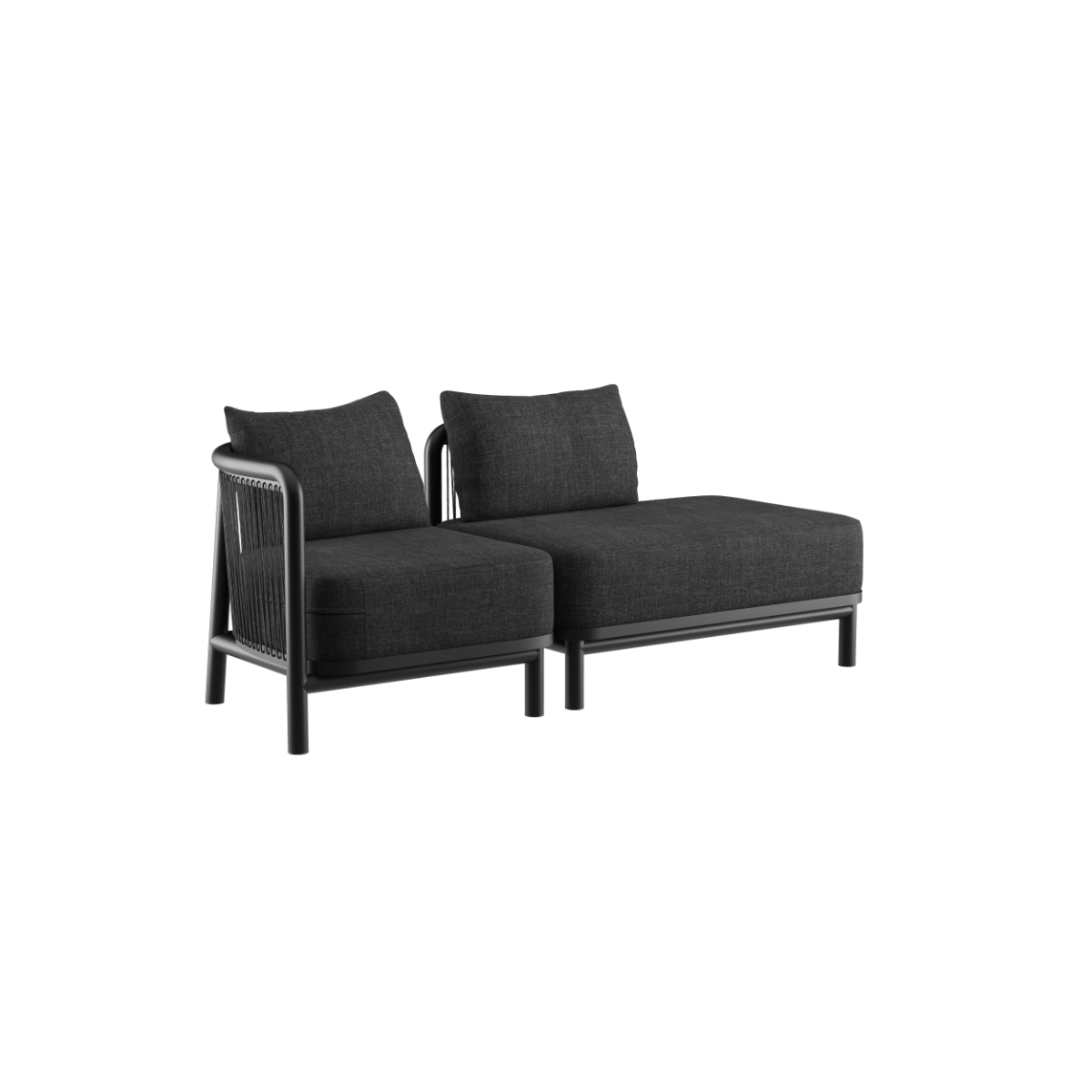  | Kirra Lounge Sofa - 2 pers. m. open end - Kirra Noir Højre | SACKit