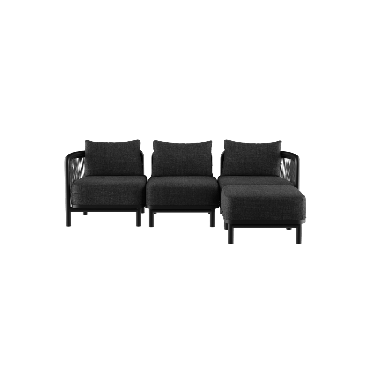  | Kirra Lounge Sofa - 3 pers. - Kirra Noir Med puf | SACKit