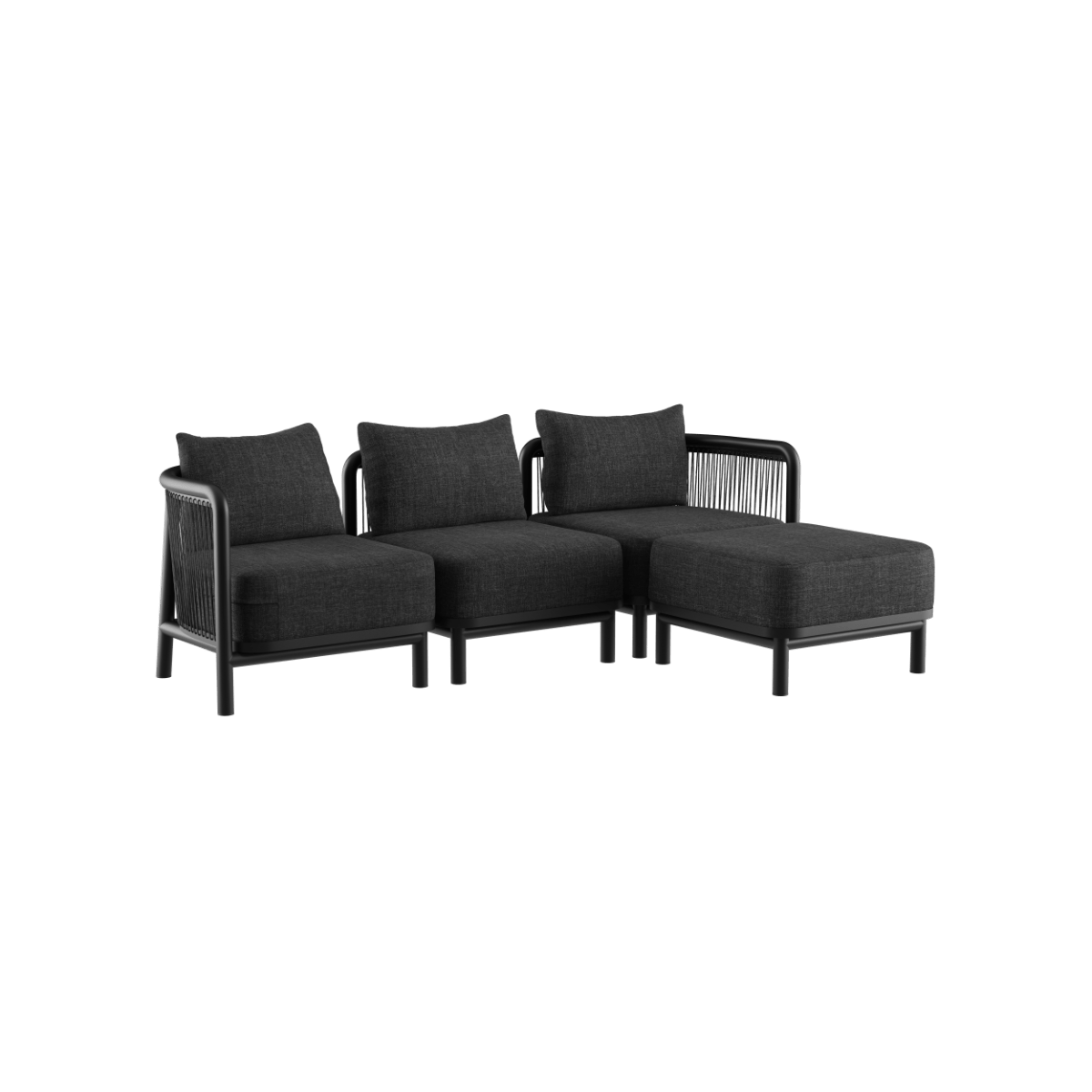  | Kirra Lounge Sofa - 3 pers. - Kirra Noir Uden puf | SACKit