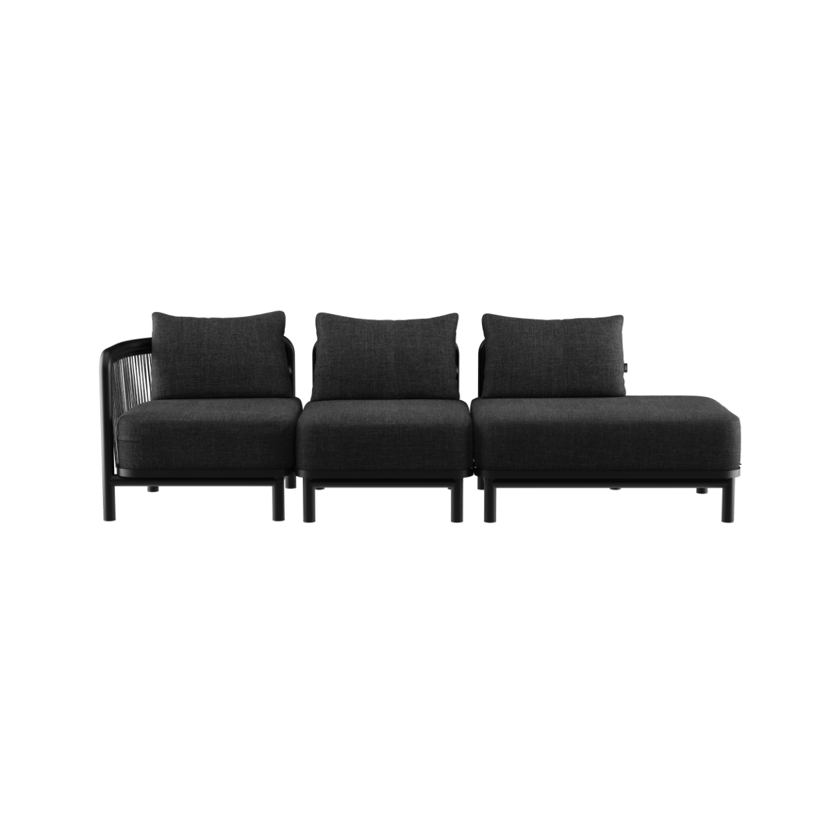  | Kirra Lounge Sofa - 3 pers. m. open end - Kirra Noir Venstre | SACKit