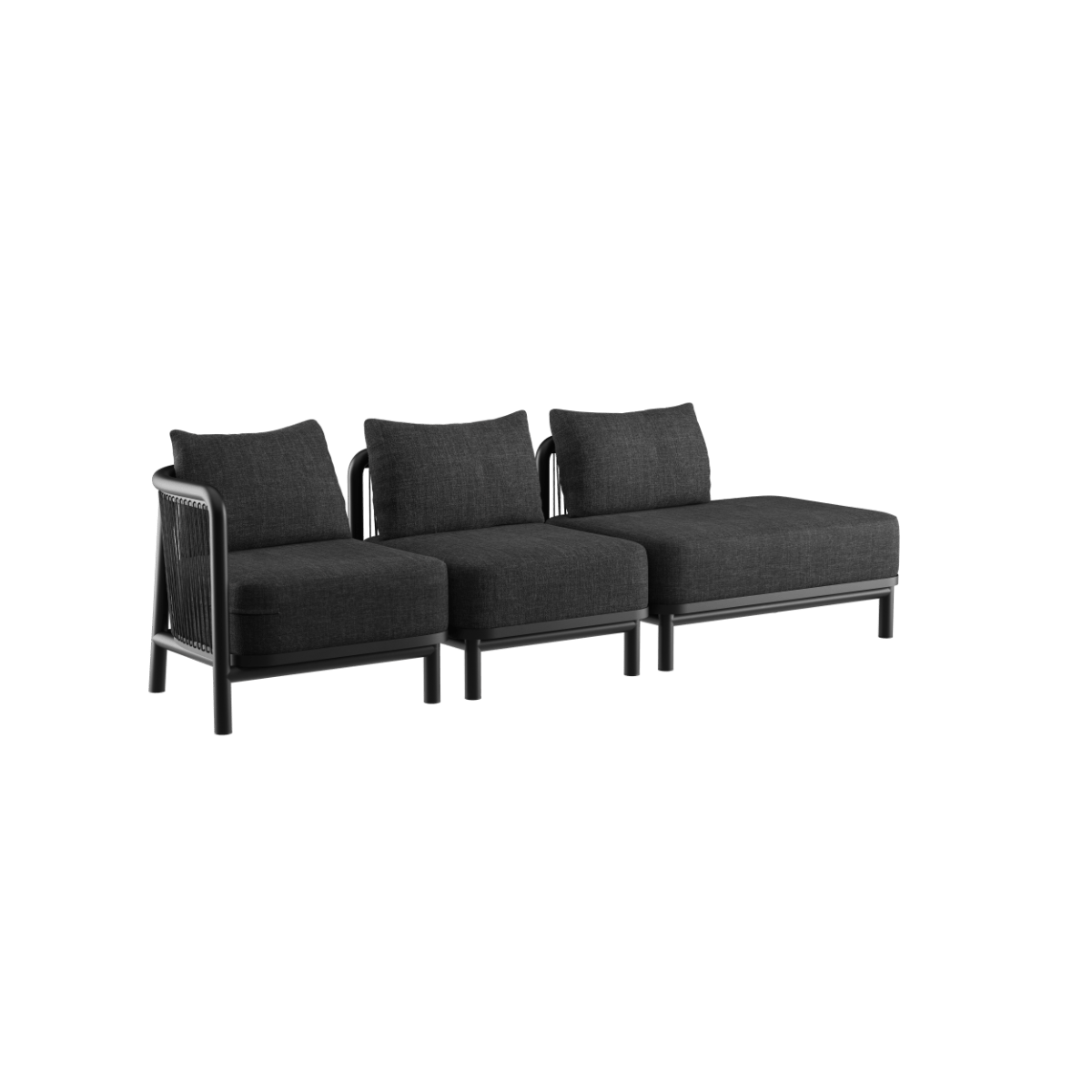  | Kirra Lounge Sofa - 3 pers. m. open end - Kirra Noir Højre | SACKit