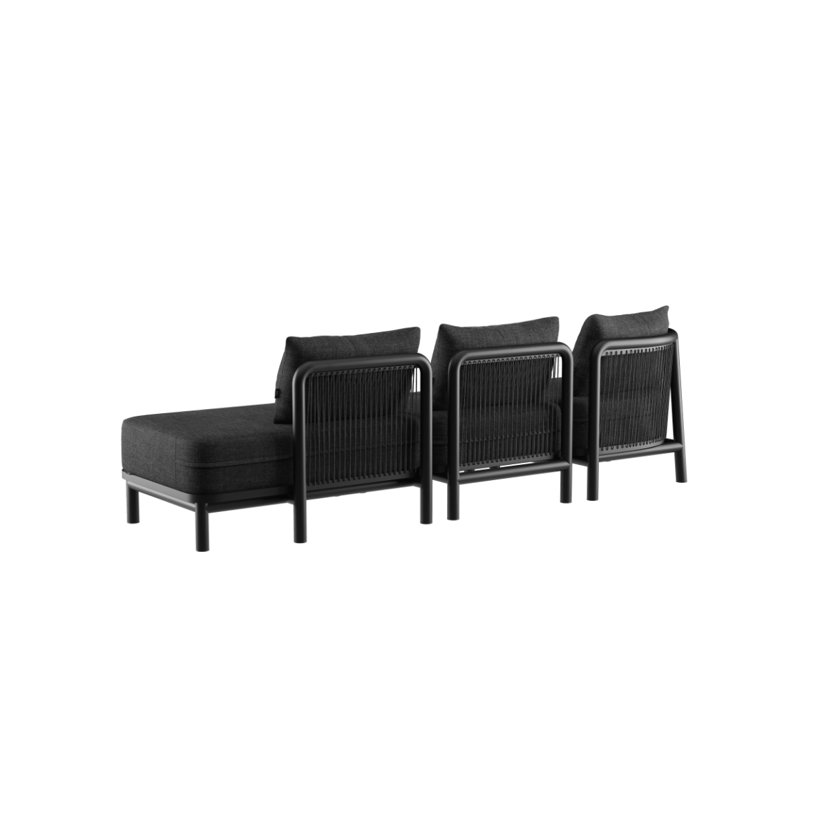  | Kirra Lounge Sofa - 3 pers. m. open end - Kirra Noir Venstre | SACKit