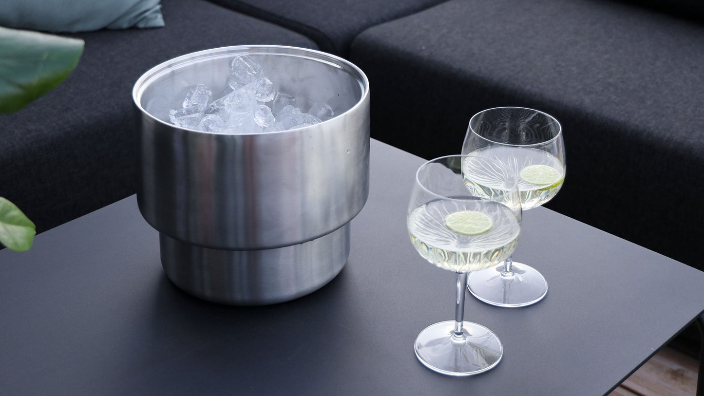 Wine Bucket - Ø22 w/ Accessories - Isoleret vinkøler/isspand med låg + krog + ske + rist