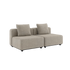 Sandfarvet Cobana loungesofa fra sackit med to moduler og bløde ryghynder i dansk design til udendørs brug
