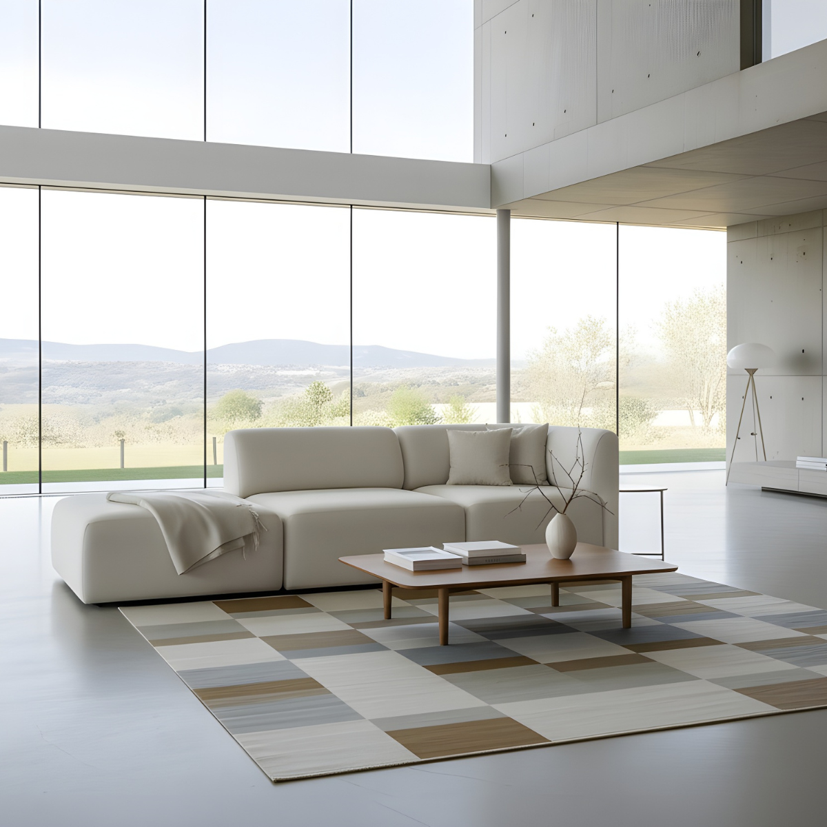 Fjord Sofa 2-personers med åben ende i Cosmo Beige tekstil med bløde, afrundede kanter.
