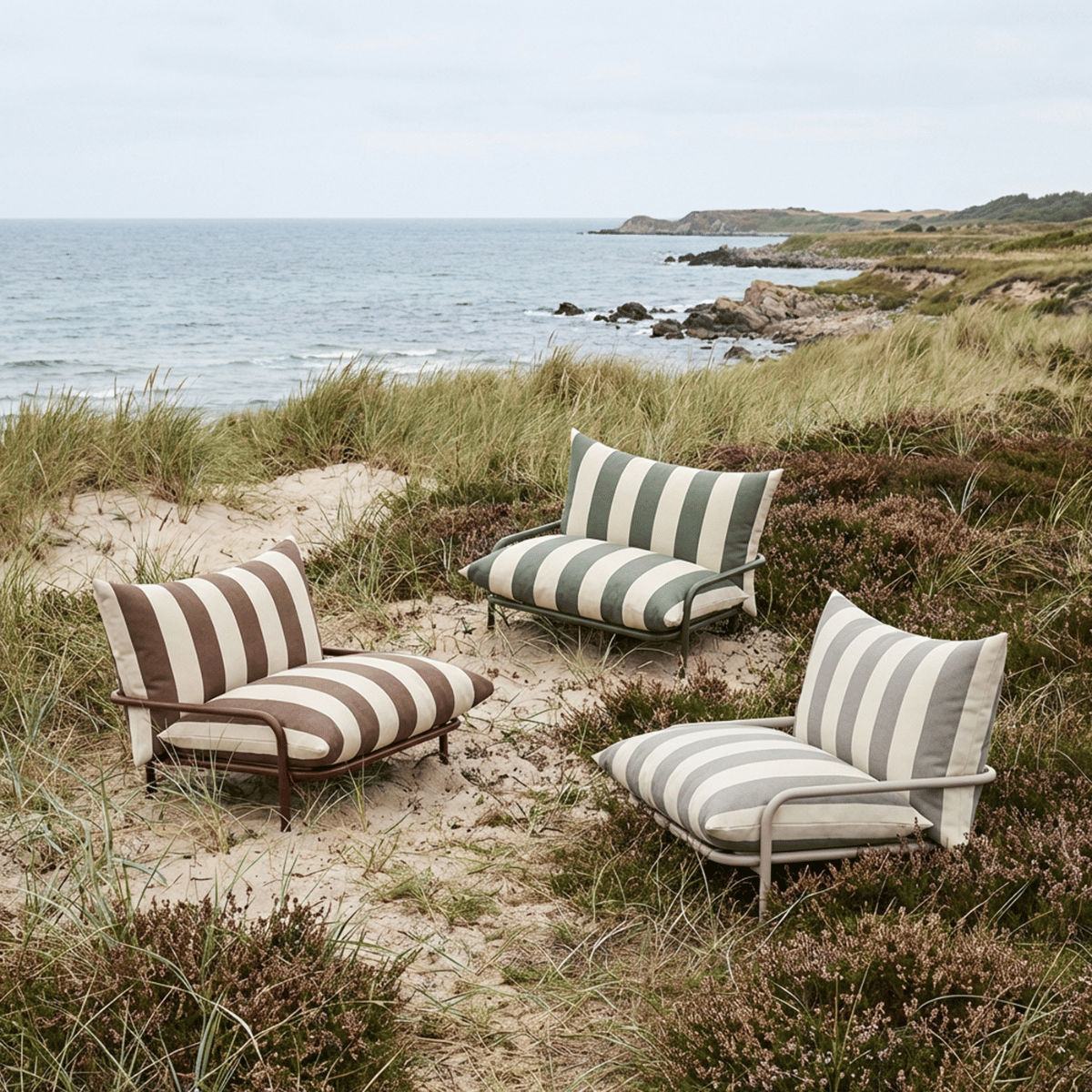 Mollis Lounge Chair - Udendørs loungestol i pulverlakeret aluminium og olefin
