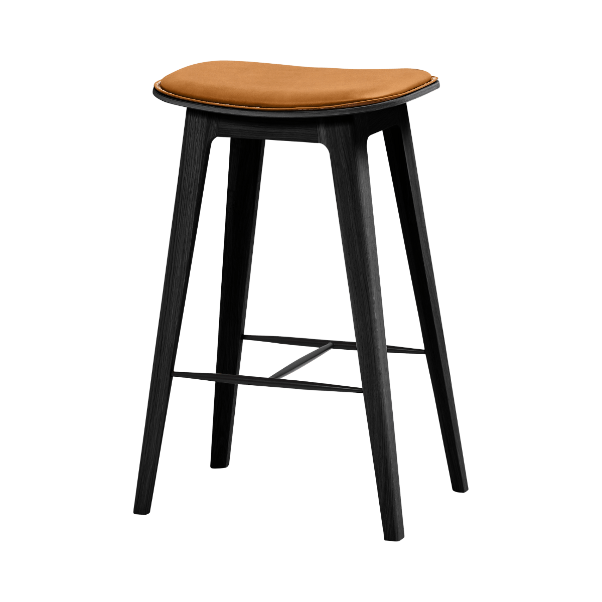  | Nordic Bar Stool - Black Stained Oak with stitches - 73 cm Luna Sandstone | SACKit