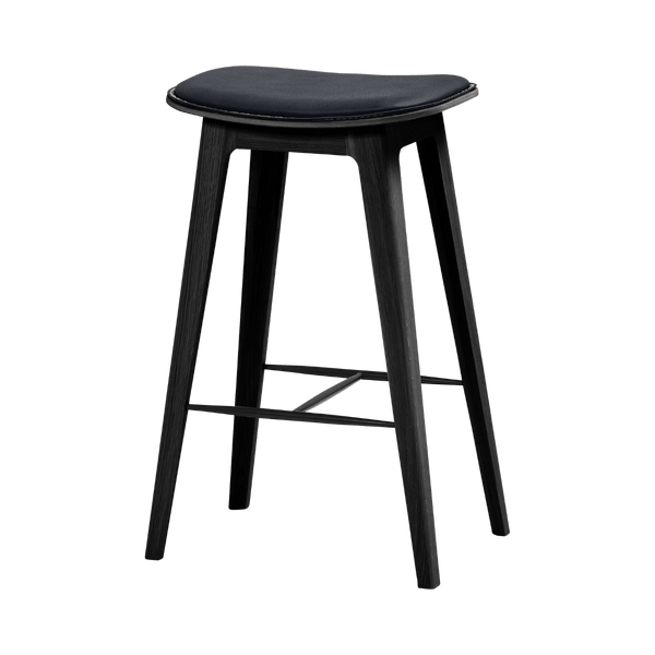 variant_8594702% | Nordic Bar Stool - Black Stained Oak with stitches - 73 cm Terra Black | SACKit