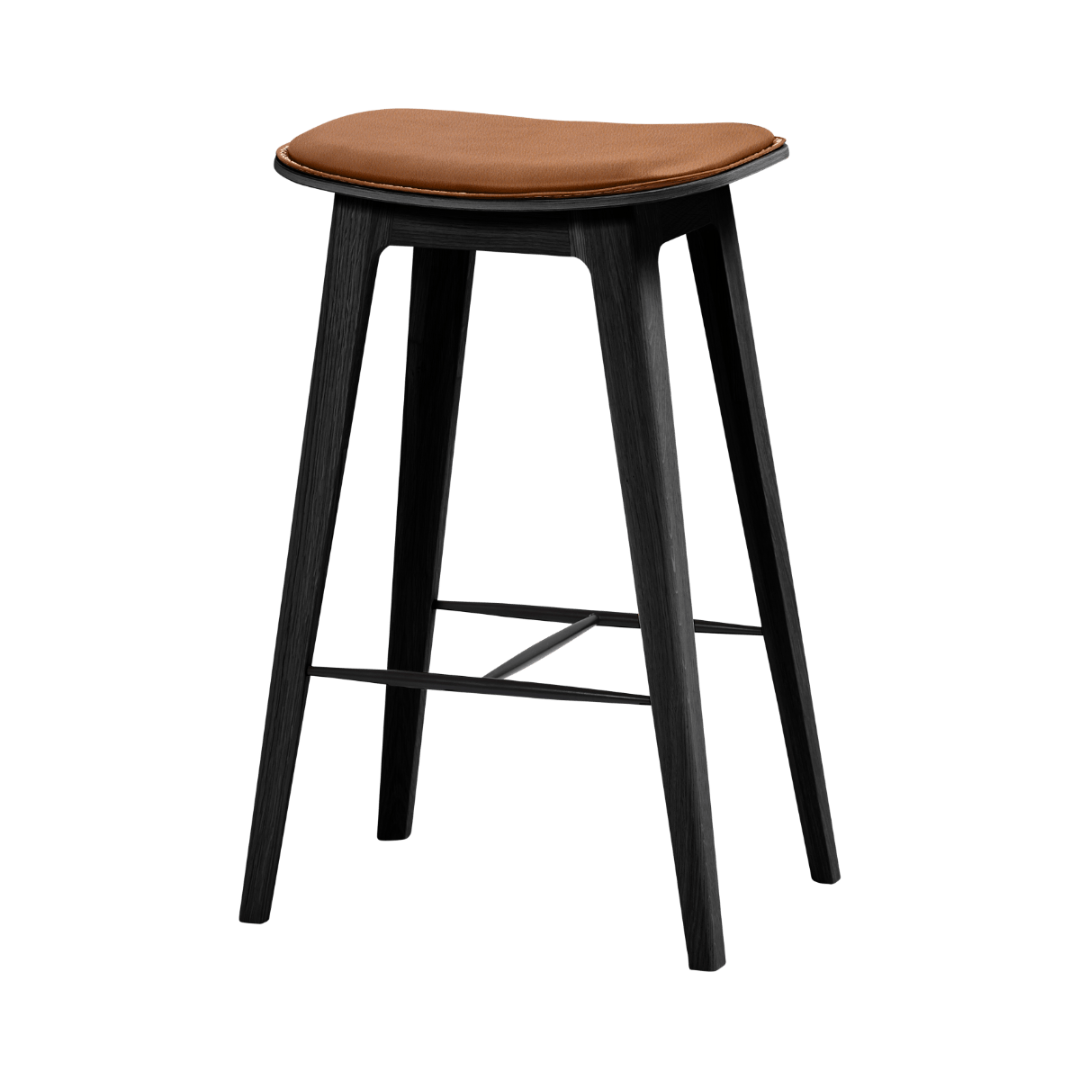  | Nordic Bar Stool - Black Stained Oak with stitches - 73 cm Terra Safari | SACKit