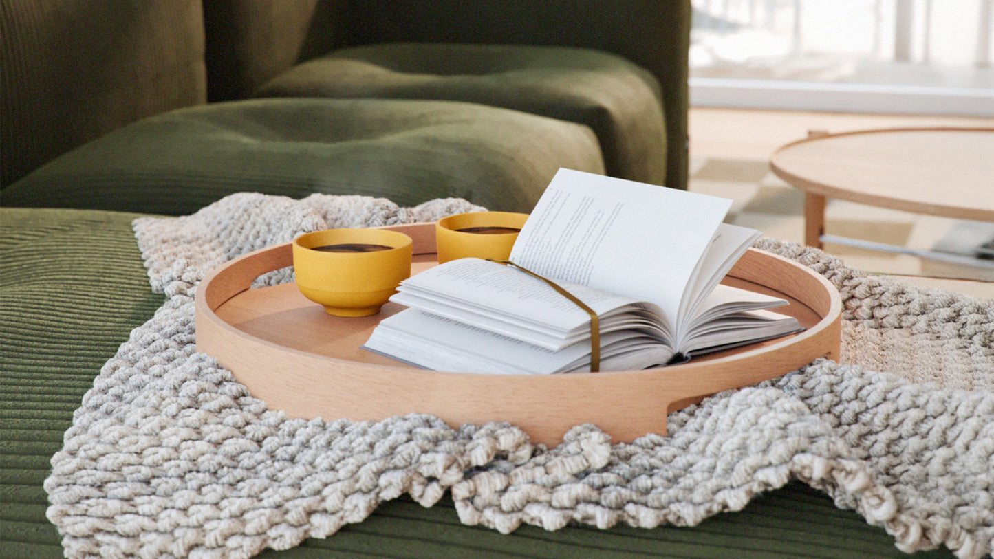 Nordic Serving Tray - Rund serveringsbakke i egefiner, Ø50 cm