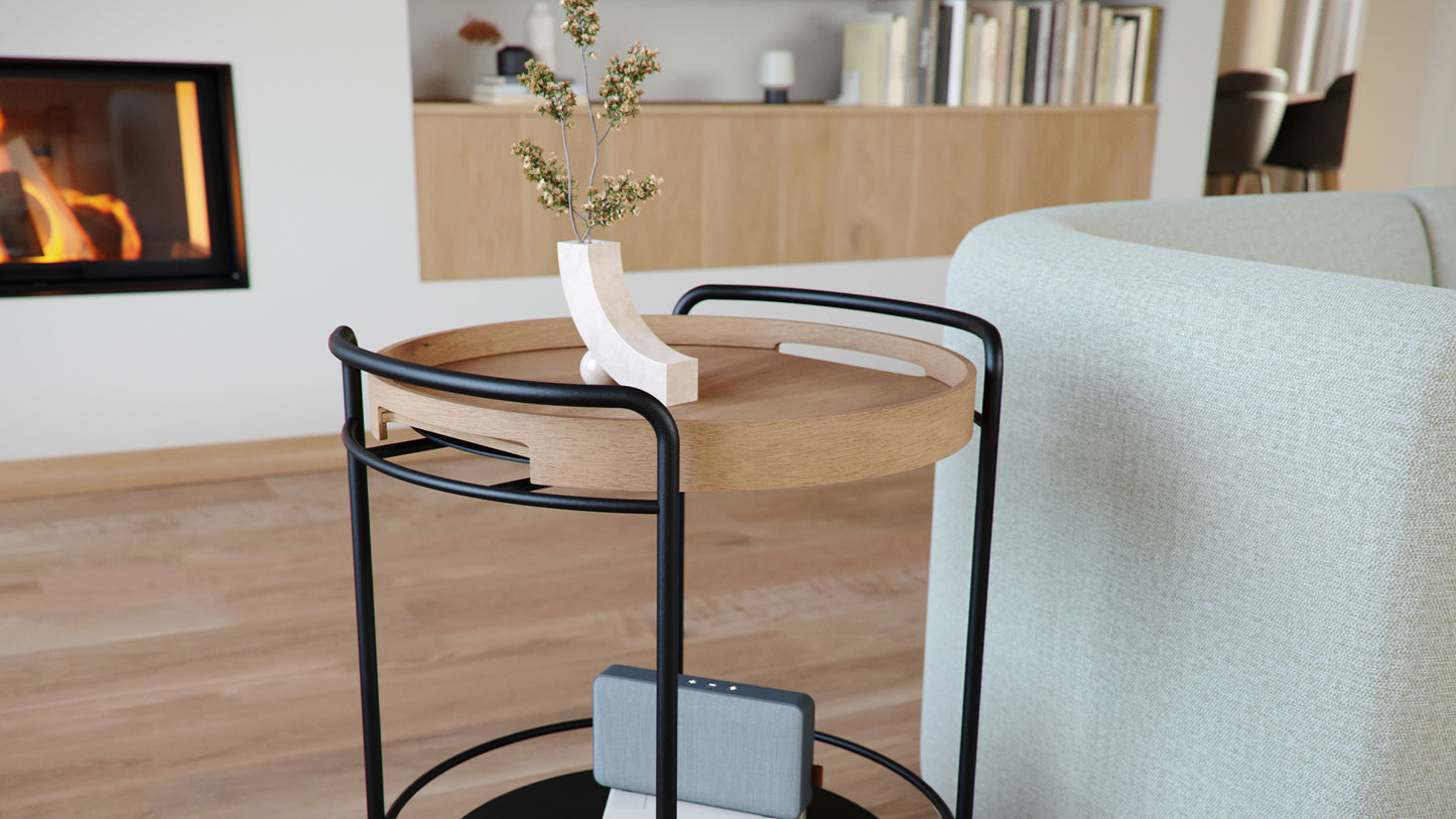 Serving Table w/ Nordic Serving Tray - Indendørs bakkebord med serveringsbakke