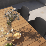 Patio Dining Table 214x90 + Patio Chair no. One S2 | Patio Dining Table 214x90 + Patio Chair no. One S2 - Black Kirra Sand | SACKit