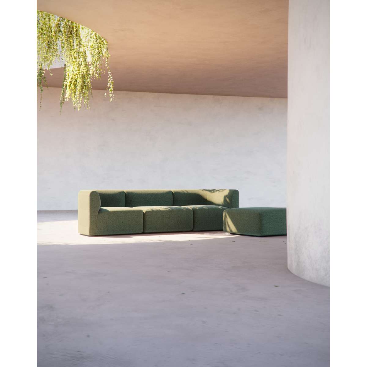Fjord Sofa 3-personers indendørs sofa med bløde linjer og skandinavisk design i neutral farve.