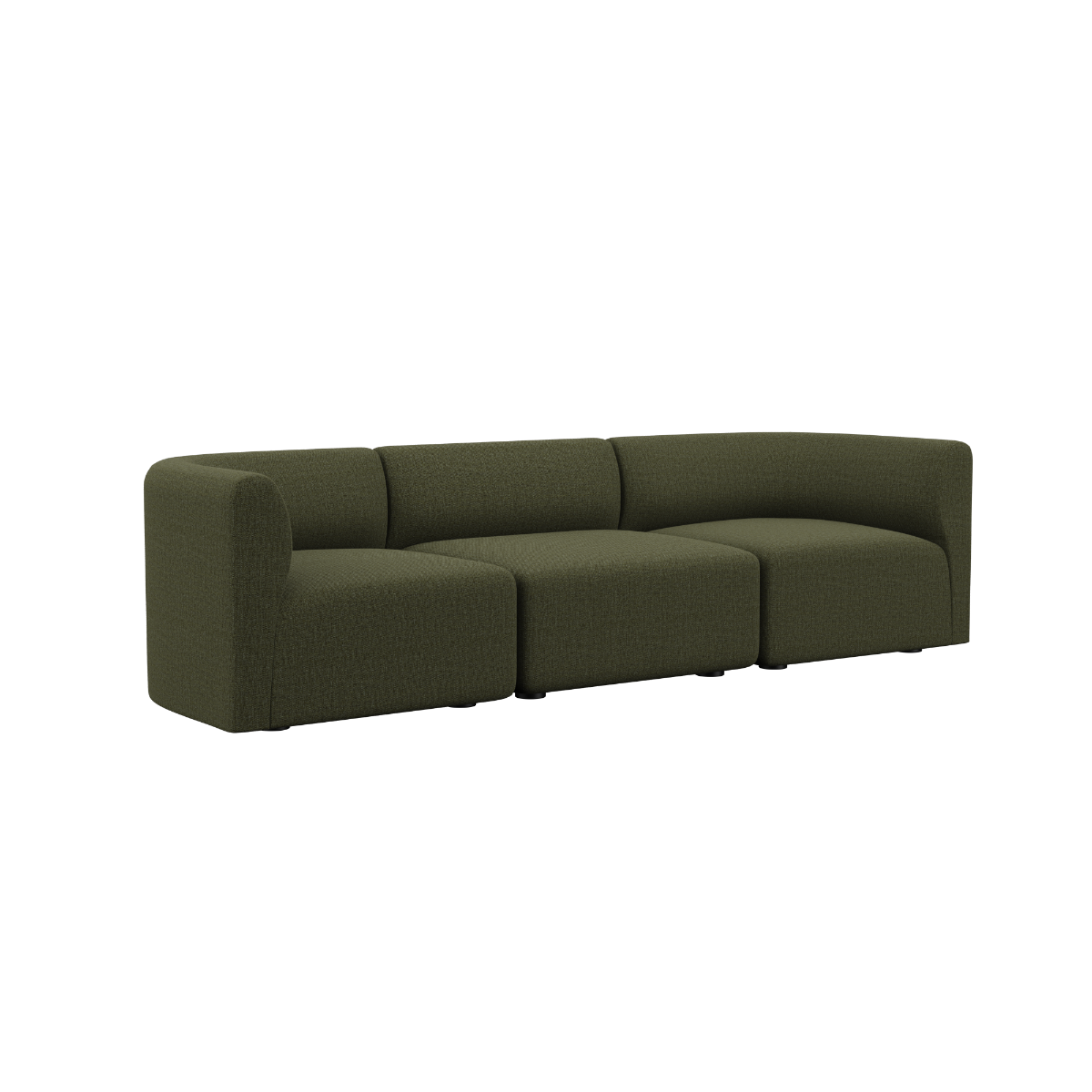 variant_8601104% | Fjord Sofa - 3 pers. - Cosmo Olive Uden puf | SACKit
