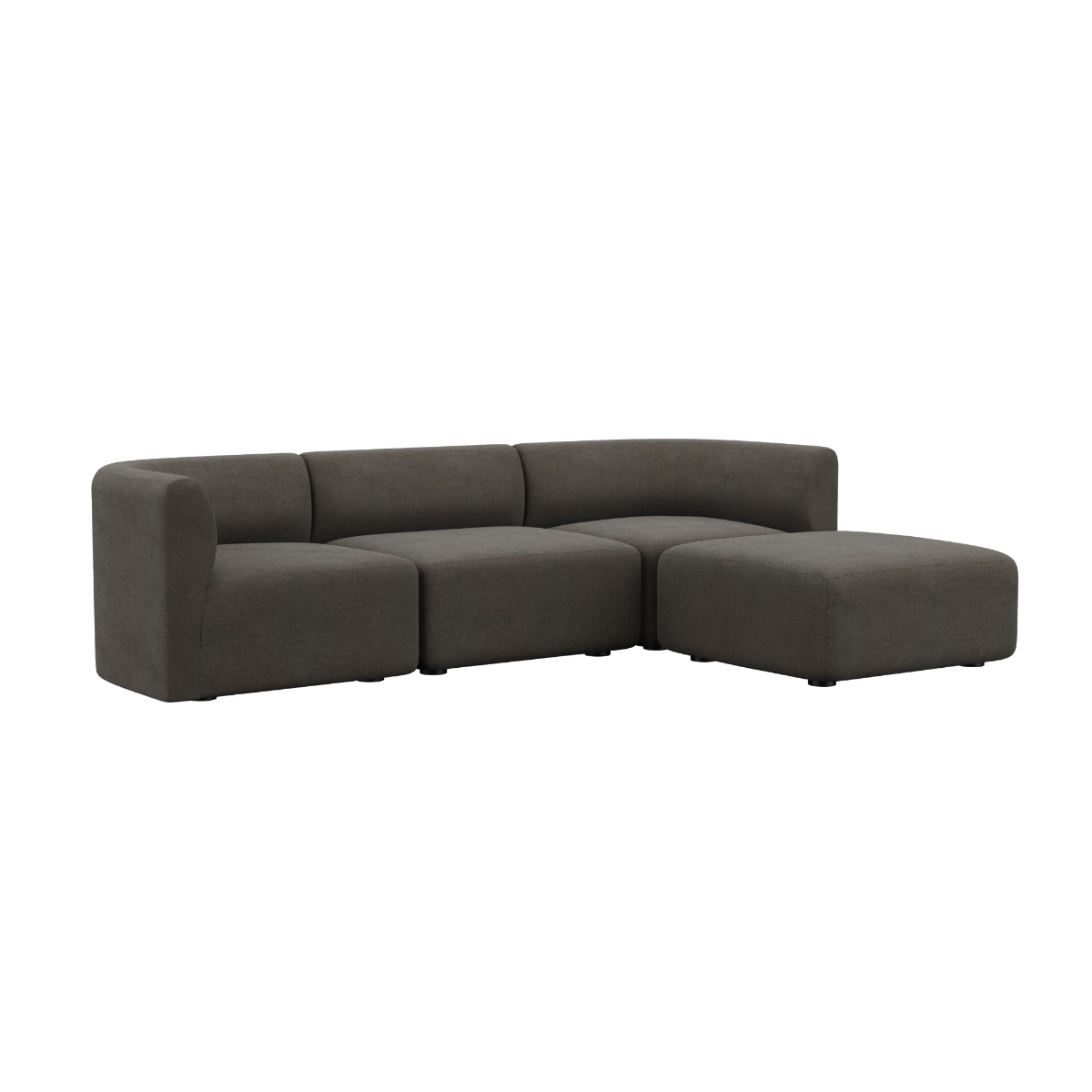 variant_8601106% | Fjord Sofa - 3 pers. - Sealife Brown Med puf | SACKit