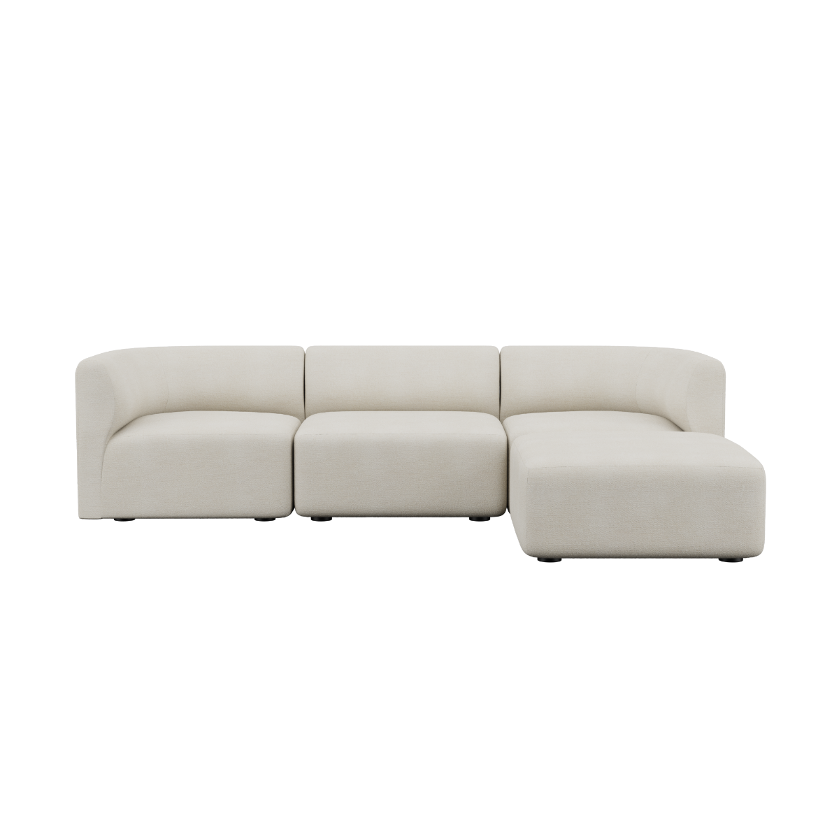  | Fjord Sofa - 3 pers. - Sealife Ivory Med puf | SACKit