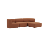 Brun Fjord hjørnesofa med åben ende og bløde afrundede linjer i et roligt skandinavisk design fra sackit til stuen