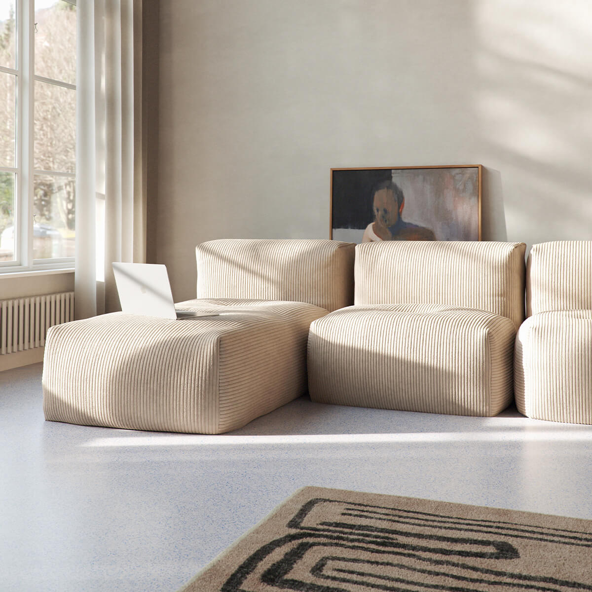  | Soft Sofa Indoor - Lounger - Teddy Beige | SACKit