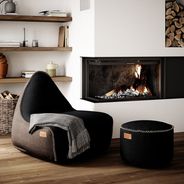 variant_8571004% | Canvas Lounge Chair - LogBuy - Canvas Black/Brown | SACKit