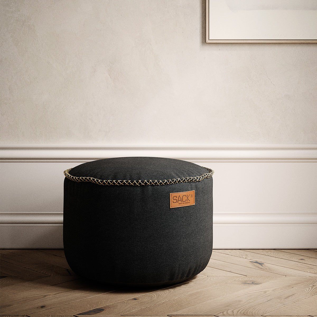  | Canvas Pouf - Canvas Black | SACKit