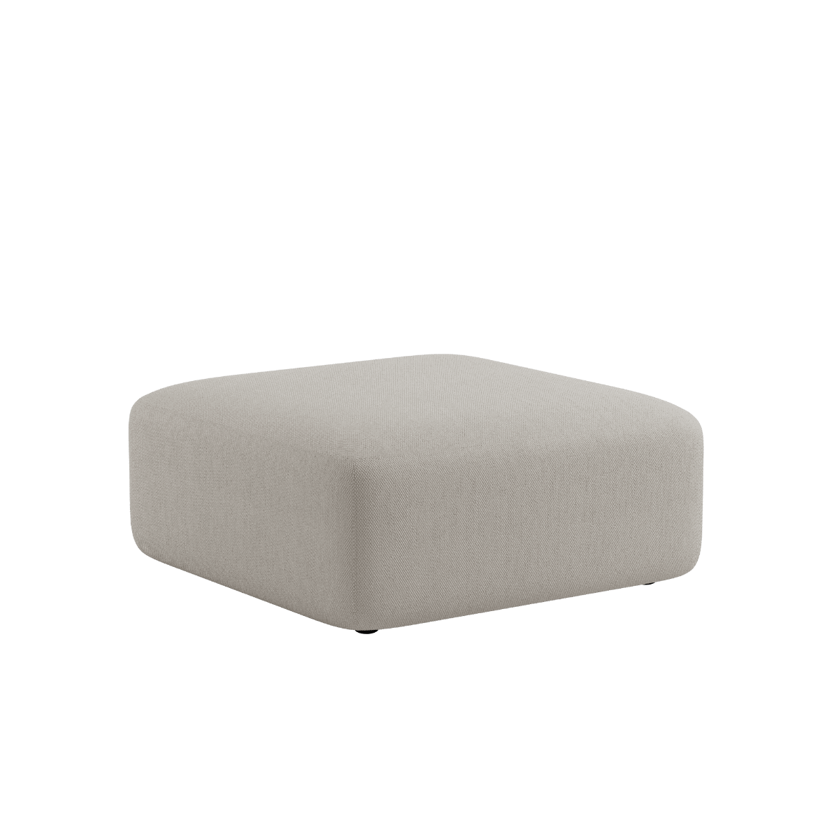 Fjord Sofa Pouf i blød, rund form med tekstil i lys Sealife Ivory farve.