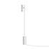 Hvid Expo Floor gulvlampe med aluminiumskrop og marmorfod i minimalistisk design
