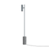 Grå Expo Floor gulvlampe med aluminiumskrop og marmorfod på hvid baggrund.