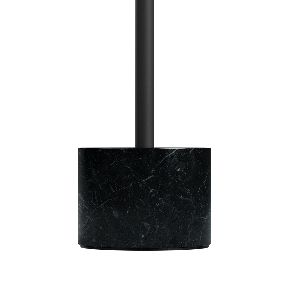 Sort Expo Table bordlampe med aluminiumsskærm og marmorfod, enkel og elegant design.