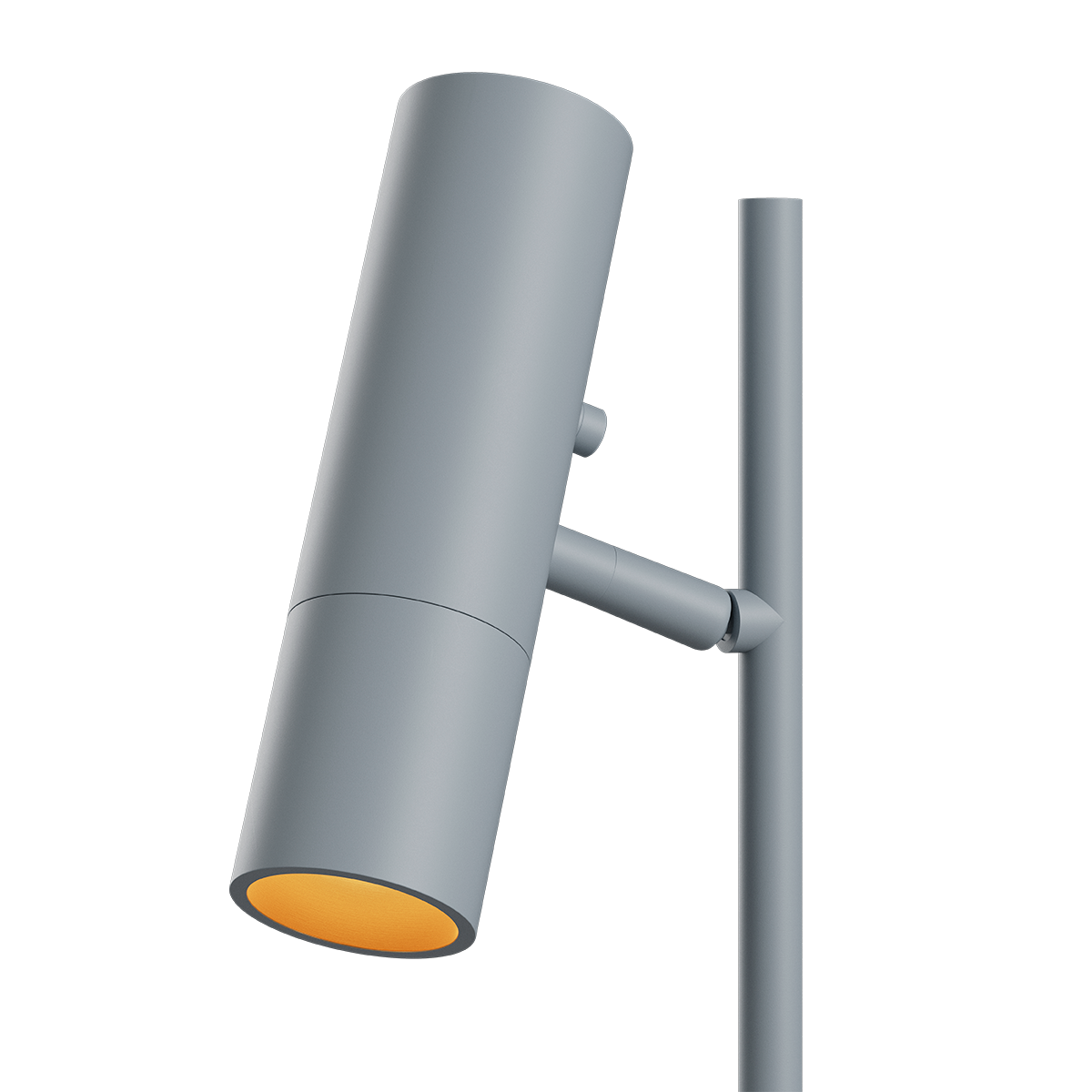 Grå Expo Table bordlampe med aluminiumsfod og marmorfod, indendørs belysning, 66 cm høj.