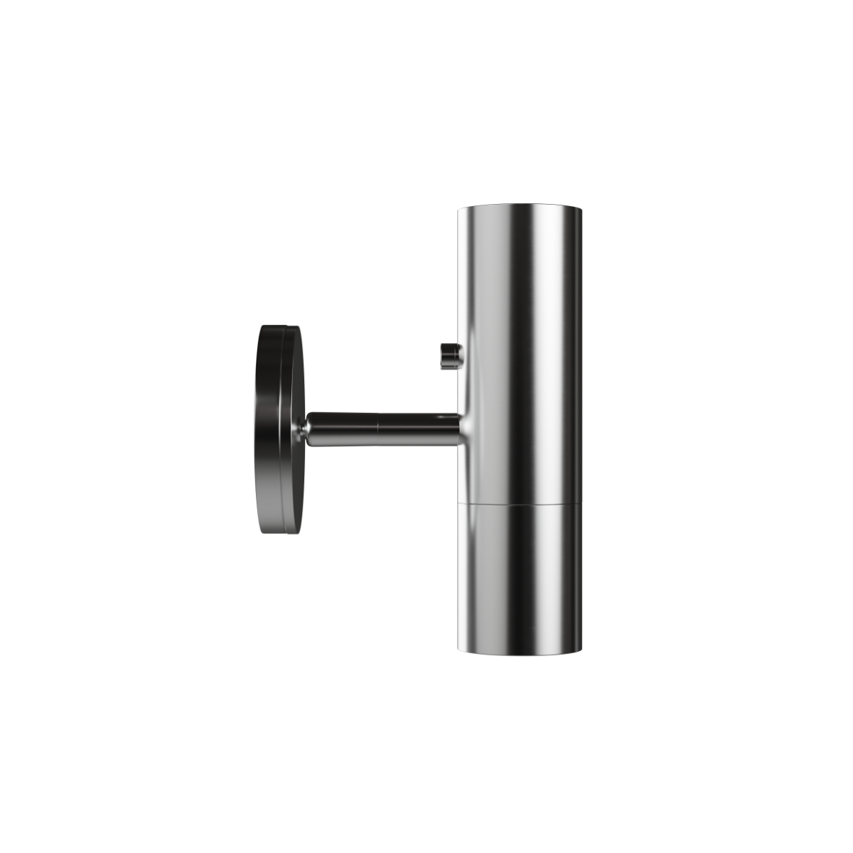 Polished Expo Wall væglampe i aluminium med rund base og varm belysning.