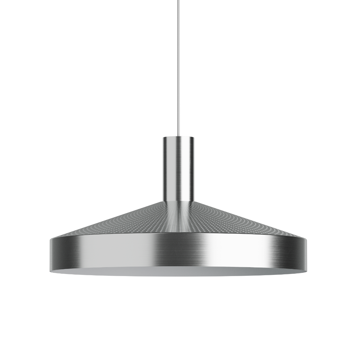 Dawn Pendant Ø40 i poleret aluminium med rund form og perforeret top til indendørs belysning