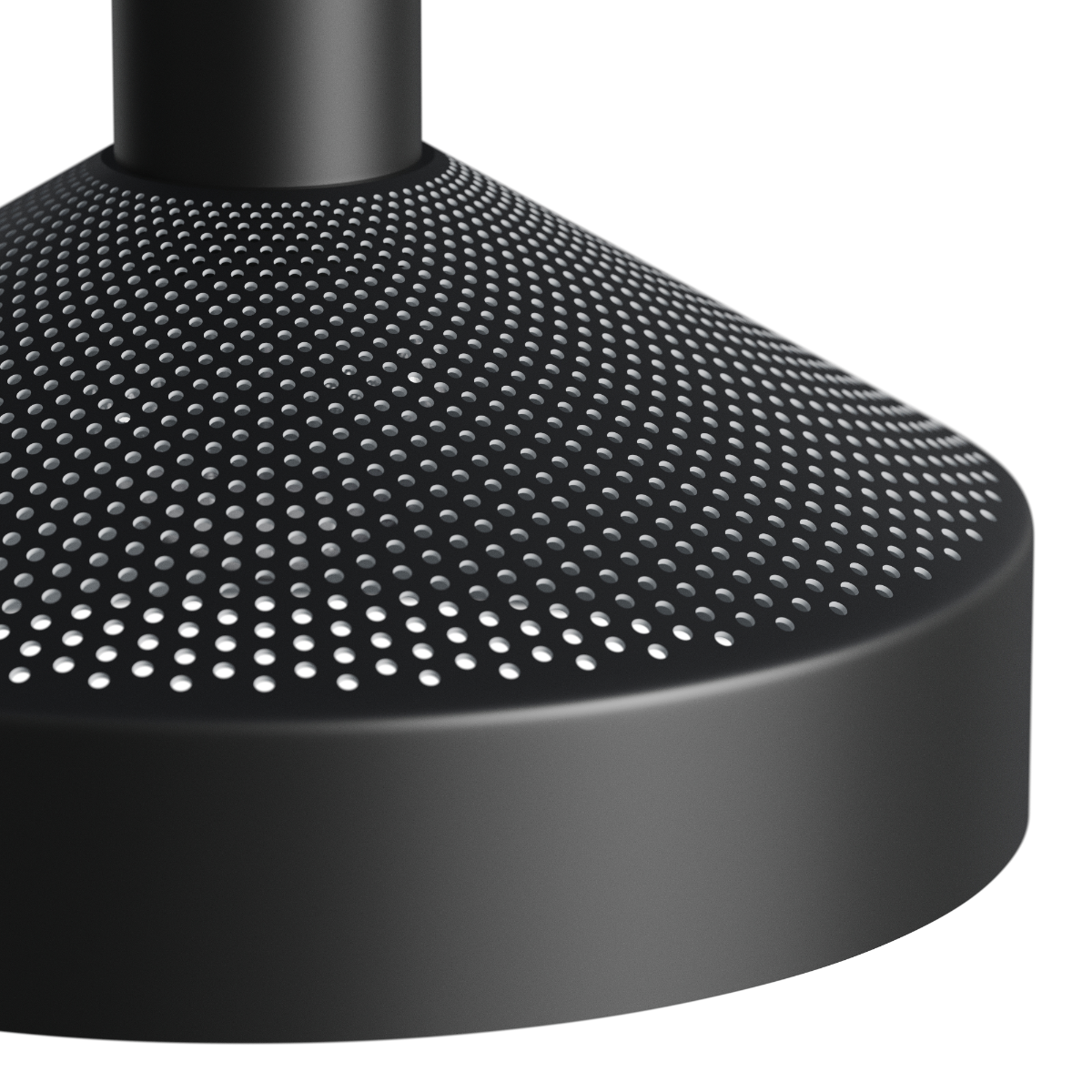 Sort Dawn Pendant Ø25 pendel i aluminium med perforeret top og hvid inderskærm.