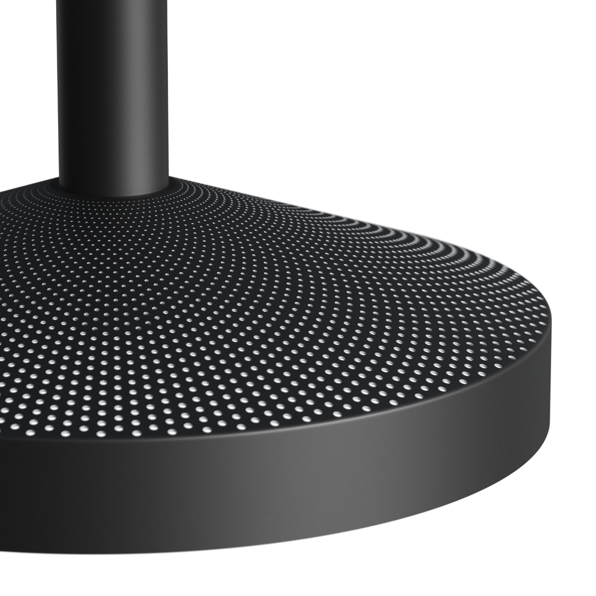 Sort Dawn Pendant Ø40 lampe i aluminium med perforeret top og rund form til indendørs belysning