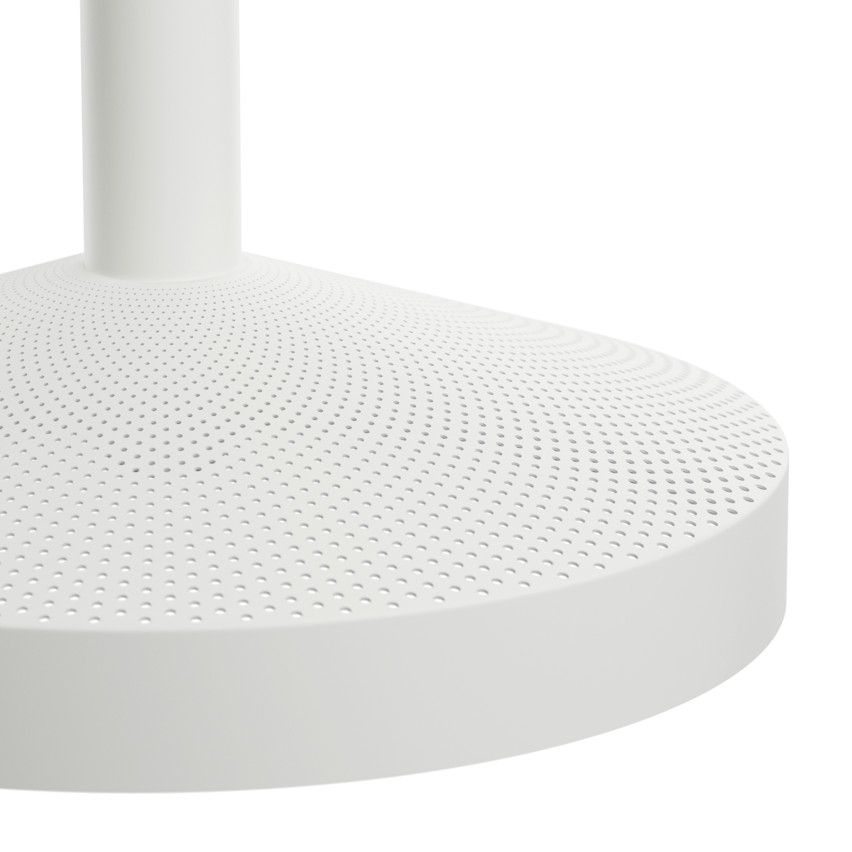 Hvid Dawn Pendant Ø40 indendørs lampe i aluminium med perforeret top og rund form.