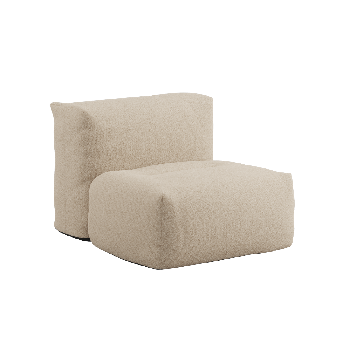 Soft Sofa Outdoor sædemodul i lyse beige Kirra tekstil uden stel til udendørs brug.