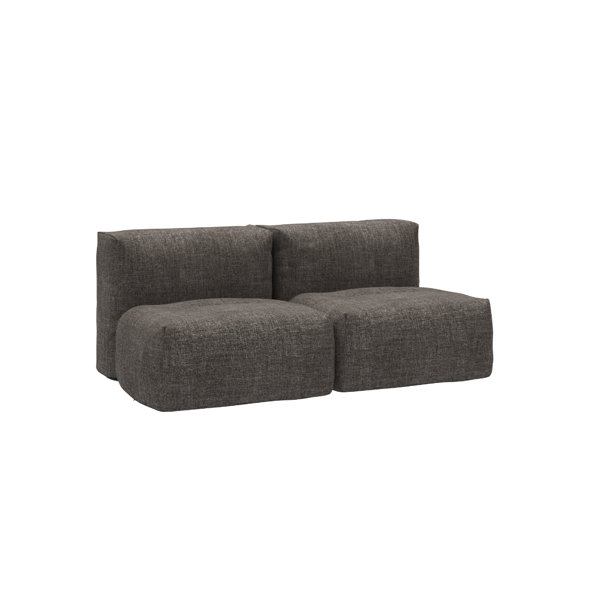 Udendørs Soft Sofa Outdoor 2-personers i sort Kirra Noir tekstil uden stel, blød og formstabil.