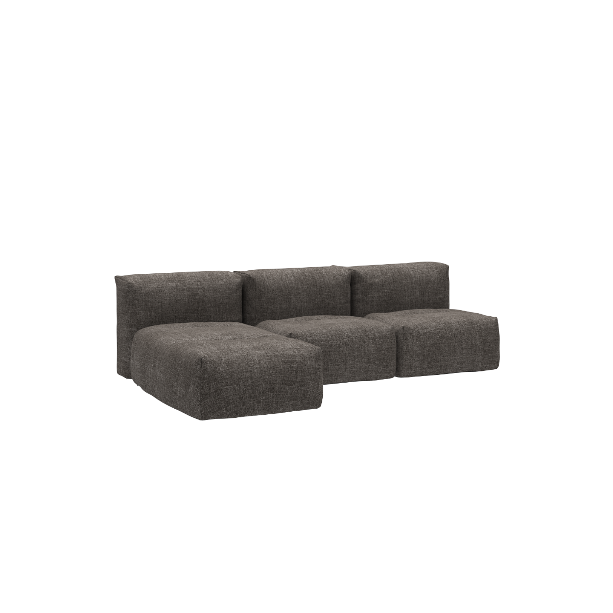 Udendørs Soft Sofa Outdoor 3-personers med chaiselong i Kirra Noir farve, blød og formstabil.