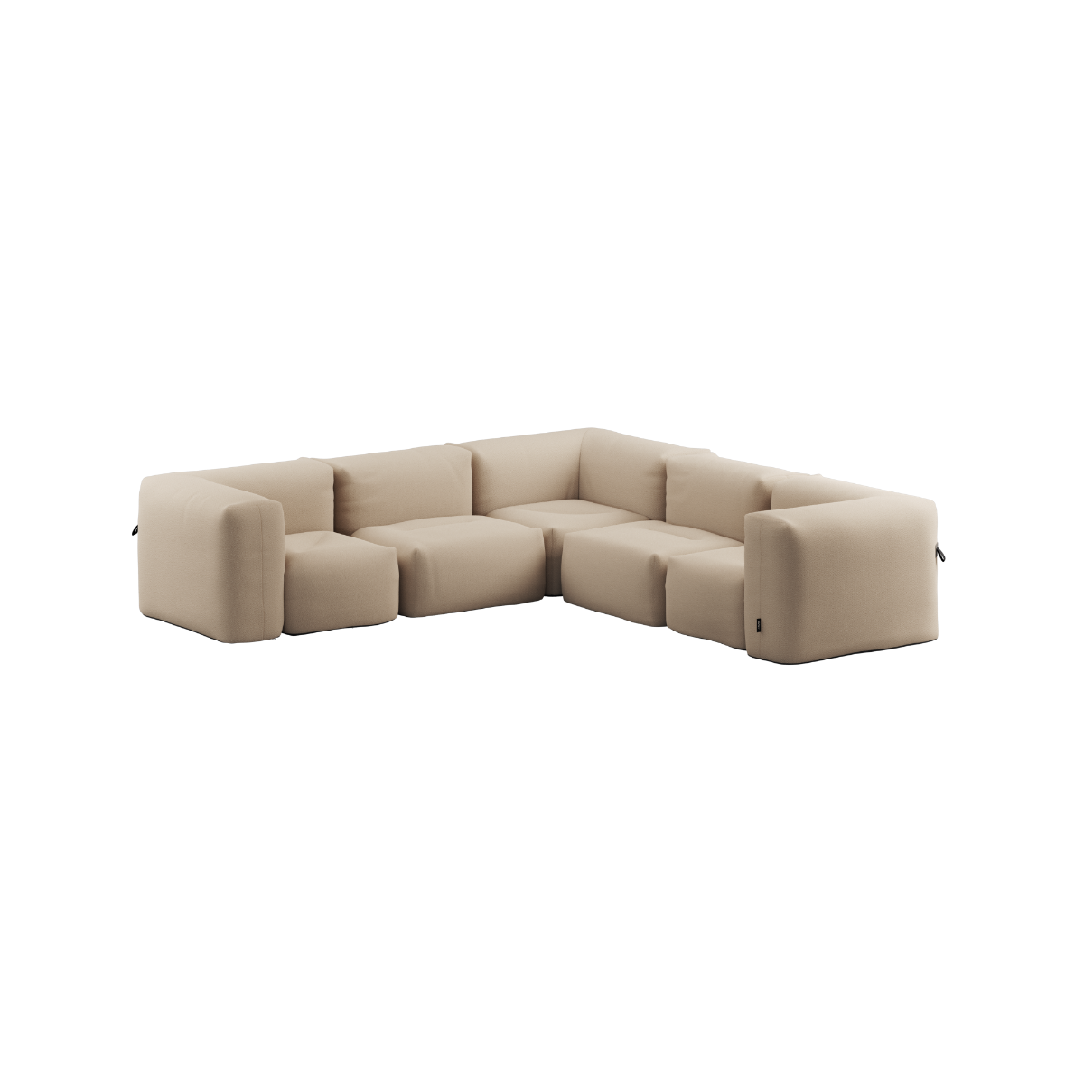 Soft Sofa Outdoor 5-personers hjørnesofa i boucle beige til udendørs brug.
