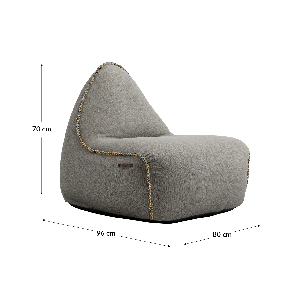 Medley Lounge Chair i gråt Medley stof med ryglæn og blødt fyld, dansk design sækkestol.