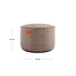 Rund beige Canvas puf i blødt tekstil fra sackit til komfortabel afslapning som ekstra siddeplads eller fodstøtte i hjemmet
